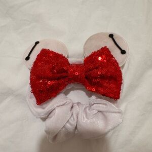 Baymax Red Sequin Bow + White felt scrunchie (add on for free!)